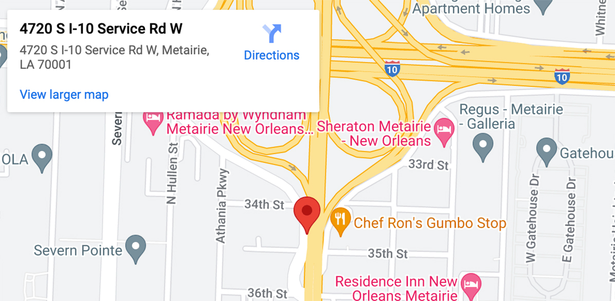 Map of Tulane Ear, Nose, and Throat